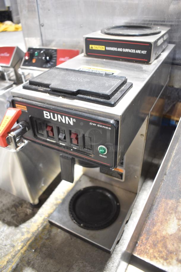 Bunn CWTF15 Stainless Steel Commercial Countertop 2 Burner Coffee Machine w/ Hot Water Dispenser. 120 Volts, 1 Phase. - Image 3 of 7