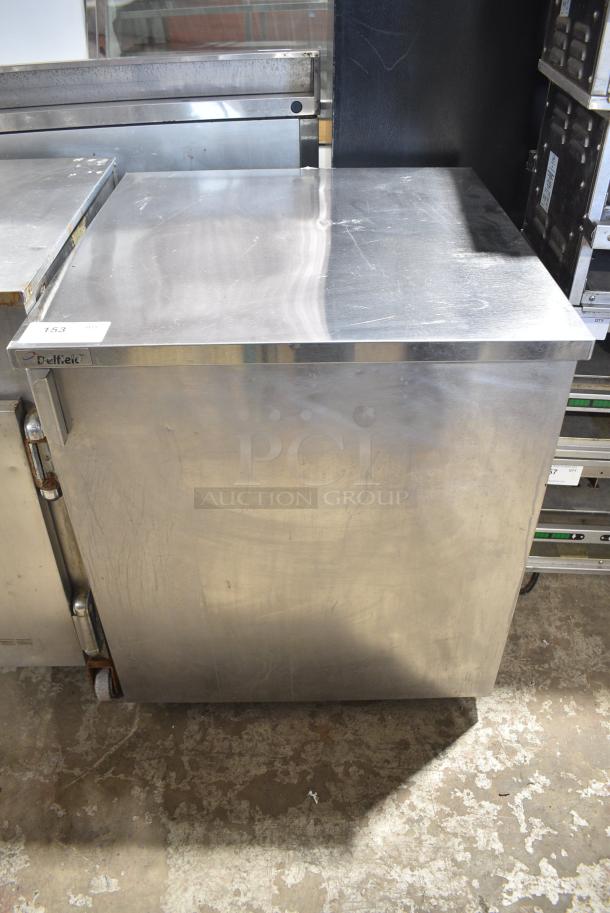 2017 Delfield 406P-BK2 Stainless Steel Commercial Single Door Undercounter Cooler on Commercial Casters. 115 Volts, 1 Phase. Tested and Working! - Image 1 of 7