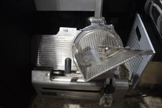 Globe 1725 Stainless Steel Commercial Countertop Meat Slicer w/ Blade Sharpener. 115 Volts, 1 Phase. Tested and Does Not Power On