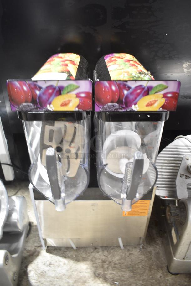 XRJ15LX2 Stainless Steel Commercial Countertop 2 Hopper Slushie Machine. 110-130 Volts, 1 Phase. Tested and Powers On But Does Not Get Cold - Image 1 of 9
