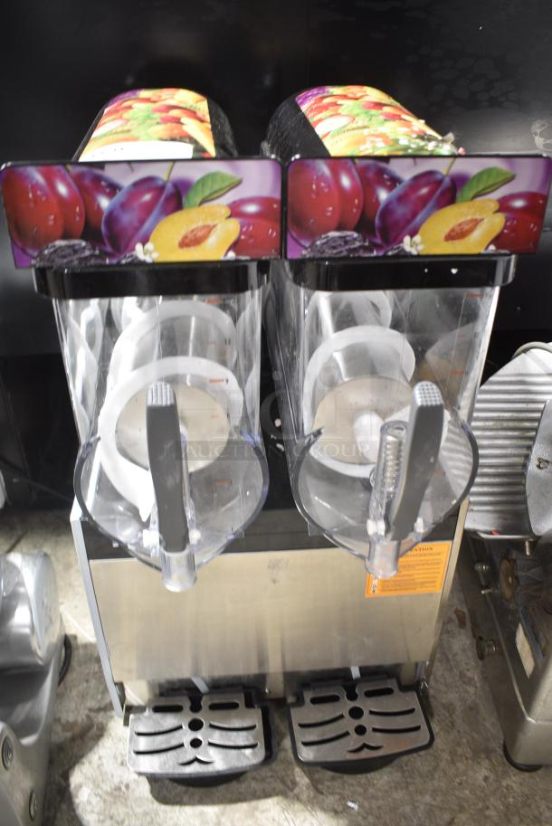 XRJ15LX2 Stainless Steel Commercial Countertop 2 Hopper Slushie Machine. 110-130 Volts, 1 Phase. Tested and Powers On But Does Not Get Cold - Image 2 of 9