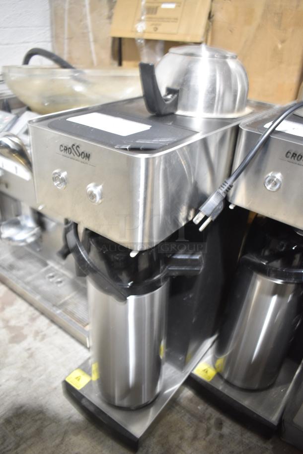 BRAND NEW SCRATCH AND DENT!  2024 Crosson CB-2.2Airpot Stainless Steel Countertop Coffee Machine w/ Air Pot. 120 Volts ,1 Phase. - Image 3 of 5