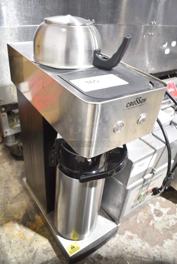 BRAND NEW SCRATCH AND DENT!  2024 Crosson CB-2.2Airpot Stainless Steel Countertop Coffee Machine w/ Air Pot. 120 Volts ,1 Phase. - Image 2 of 5