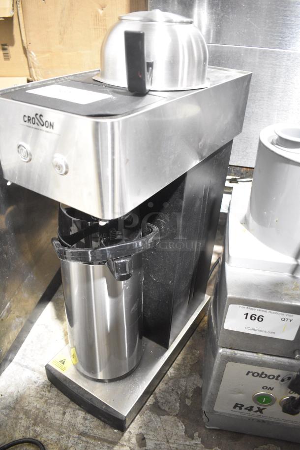 BRAND NEW SCRATCH AND DENT!  2024 Crosson CB-2.2Airpot Stainless Steel Countertop Coffee Machine w/ Air Pot. 120 Volts ,1 Phase. - Image 3 of 5