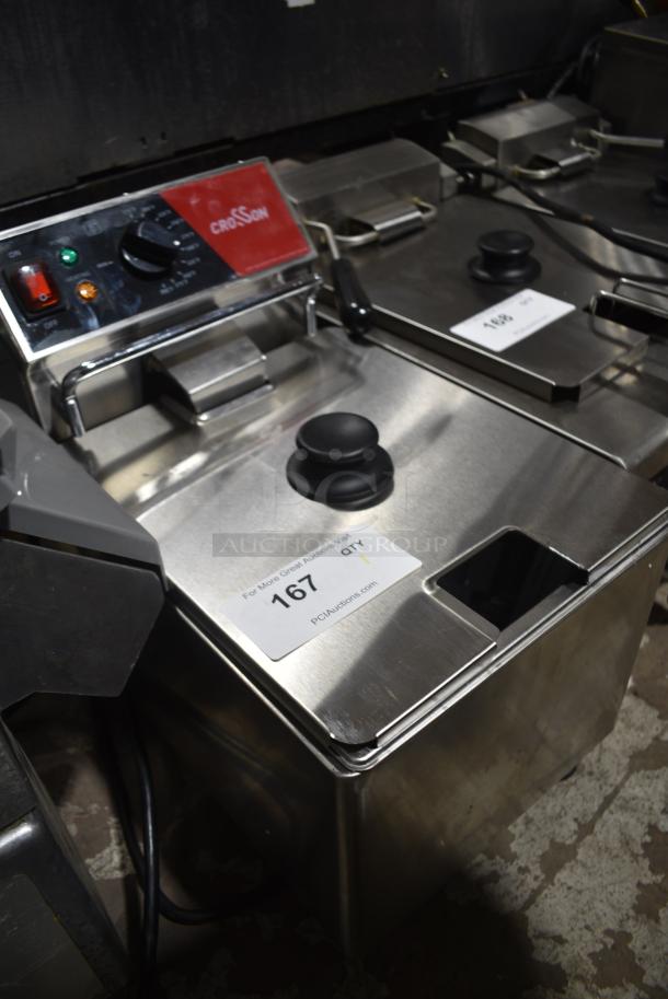 BRAND NEW SCRATCH AND DENT! 2024 Crosson CF-15 Stainless Steel Single Bay Electric Fryer w/ Lid. 120 Volts, 1 Phase. - Image 2 of 6