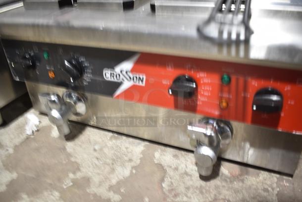 BRAND NEW SCRATCH AND DENT! 2023 Crosson EF-6V-2 Stainless Steel Single Bay Electric Fryer w/ 2 Metal Fry Basket and 2 Lid. 120 Volts, 1 Phase. - Image 4 of 7