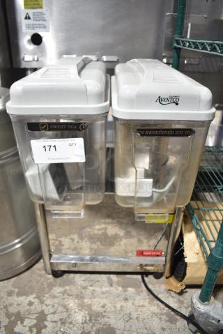 Avantco RBD-32 Stainless Steel Countertop 2 Hopper Refrigerated Beverage Machine. 110 Volts, 1 Phase. Tested and Does Not Power On