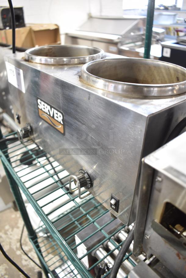 Server Twin FS Stainless Steel Countertop 2 Well Warmer. 120 Volts, 1 Phase. Tested and Working! - Image 3 of 5
