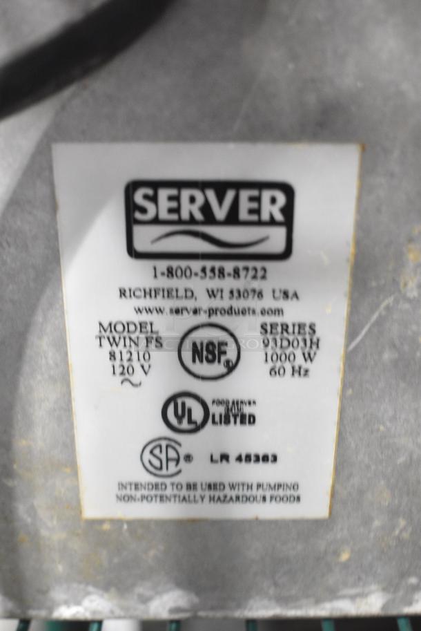 Server Twin FS Stainless Steel Countertop 2 Well Warmer. 120 Volts, 1 Phase. Tested and Working! - Image 4 of 5