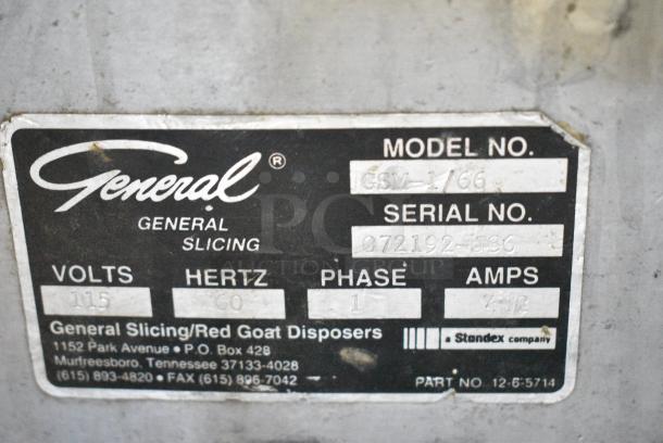 General GSM-1-66 Metal Countertop Food Processor. 115 Volts, 1 Phase. Tested and Working! - Image 6 of 7