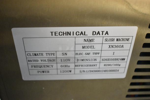 XN360A Stainless Steel Countertop 3 Hopper Slushie Machine. 110 Volts, 1 Phase. Tested and Powers On But Does Not Get Cold - Image 9 of 10