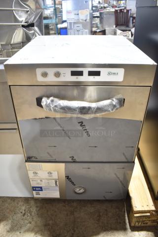 BRAND NEW SCRATCH AND DENT! 2023 Noble 495HTGW22 Stainless Steel Commercial Undercounter Hi Temp High-Temperature Underbar Glass Washer. 208-240 Volts, 1 Phase.