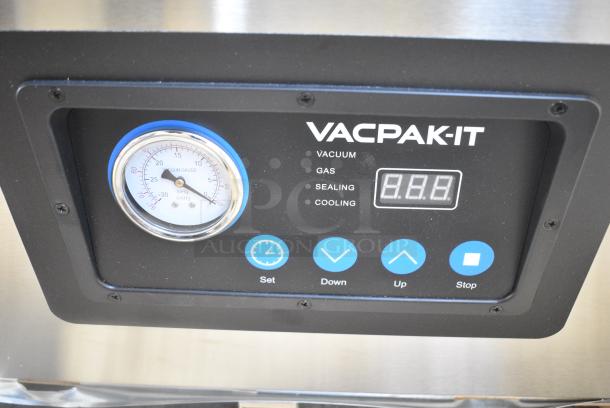 BRAND NEW SCRATCH AND DENT! VacPak-It Stainless Steel Commercial Chamber Vacuum Packaging Machine with Two 16" Seal Bars and Oil Pump. 115 Volts, 1 Phase. Tested and Working! - Image 3 of 5