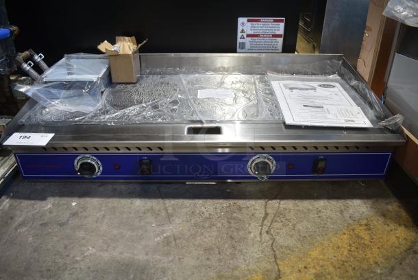 BRAND NEW SCRATCH AND DENT! 2023 Globe PG36E Stainless Steel Commercial Electric Countertop Griddle. 208/240 Volts. - Image 1 of 8