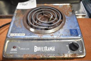 BuffetRange BRC-S1 Metal Countertop Single Burner Range. 120 Volts, 1 Phase.