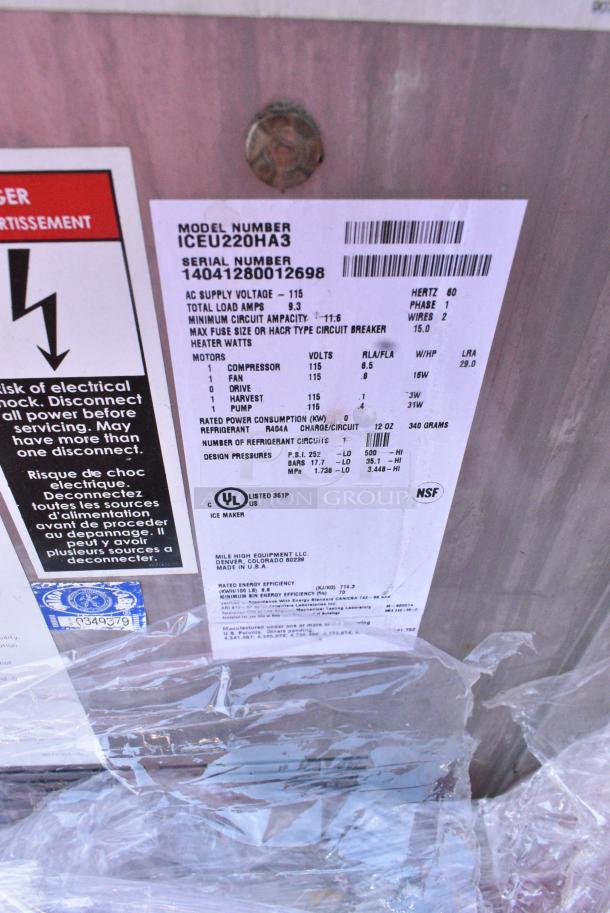 Ice-O-Matic ICEU220HA3 Metal Commercial Self Contained Undercounter Ice Machine. 115 Volts, 1 Phase. - Image 6 of 6
