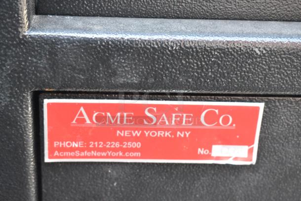 Black Metal Single Compartment Drop Safe. Does Not Have Combination - Image 4 of 4