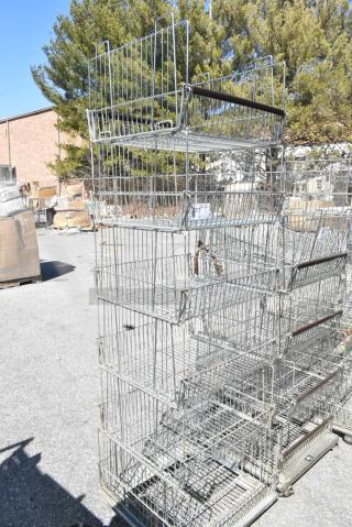 Chrome Finish 6 Tier Basket Style Shelving Unit
