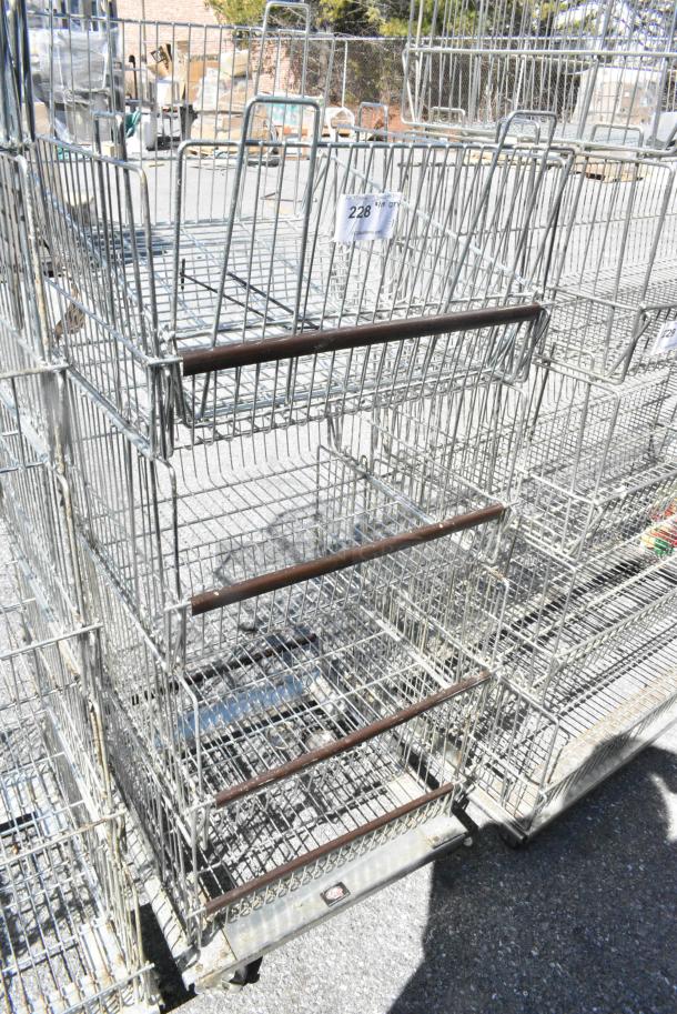 Chrome Finish 4 Tier Basket Style Shelving Unit on Commercial Casters. - Image 1 of 5