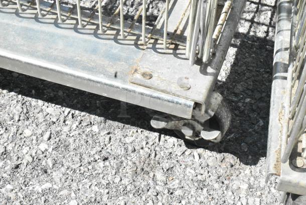 Chrome Finish 4 Tier Basket Style Shelving Unit on Commercial Casters. - Image 3 of 5