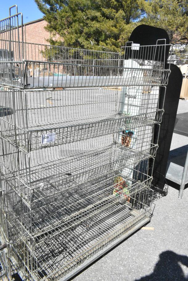 Chrome Finish 5 Tier Basket Style Shelving Unit on Commercial Casters. - Image 1 of 5