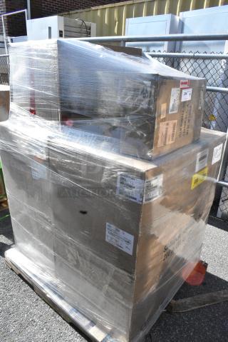 4 BRAND NEW! Boxes Including Winco 64030 Benchmark Sneeze Guard, Recharge Candle Kit, SlidingLid Ice Caddy, 10151962 Bio N Chic Plates. 4 Times Your Bid!