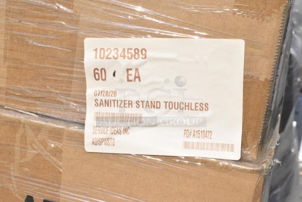 60 BRAND NEW! Boxes of Service Ideas ADISPWSTD SAN ‘N’ SERV Touchless Hand Sanitizer Floor Dispenser, White. 60 Times Your Bid! - Image 8 of 8