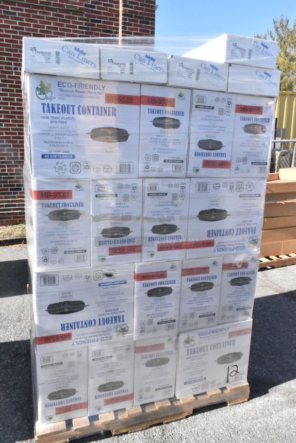 42 BRAND NEW SCRATCH AND DENT! MB-953B Take Out Containers, Steel-flex LPR4552X3G Can Liners. 42 Times Your Bid! - Image 3 of 7