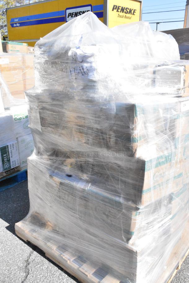 34 BRAND NEW SCRATCH AND DENT! Items Including 395SP10PF EcoChoice No PFAS Added 10" x 10" Natural Bagasse Blend Square Plate - 300/Case, Solo PL200N Medium Clear Plastic Souffle / Cup Lid - 2500/Case. 34 Times Your Bid! - Image 2 of 8