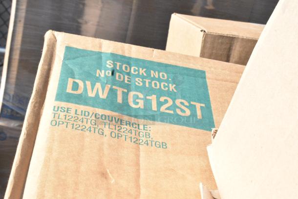 25 BRAND NEW SCRATCH AND DENT! Items Including Dart DWTG12ST ThermoGuard 12 oz. Double Wall Insulated Steam Print Paper Hot Cup, 612PIEBL12EDEP Baker's Lane 11 3/4" x 1 3/8" Extra Deep Foil Pie Pan - 500/Case, 130BKKNIFEH Choice Black Heavy Weight Polystyrene Plastic Knife - 1000/Case, Dart C25UT1 StayLock® 6 1/8" x 6 1/2" x 3 1/4" Clear Hinged Plastic 6" Square Container - 125/Pack. 25 Times Your Bid! - Image 6 of 11
