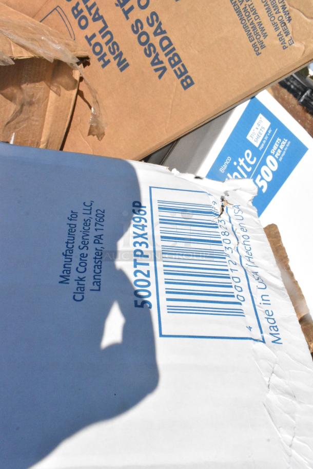 12 BRAND NEW SCRATCH AND DENT! Items Including 5002TP3X496P Lavex Premium 3 1/2" x 4 1/2" Individually Wrapped 2-Ply Standard 500 Sheet Toilet Paper Roll - 96/Case, Dart 20J16 20 oz. White Customizable Foam Cup - 500/Case, 795PTOKFT3 Choice Kraft Microwavable Folded Paper #3 Take-Out Container 7 3/4" x 5 1/2" x 2 1/2" - 200/Case. 12 Times Your Bid! - Image 11 of 12