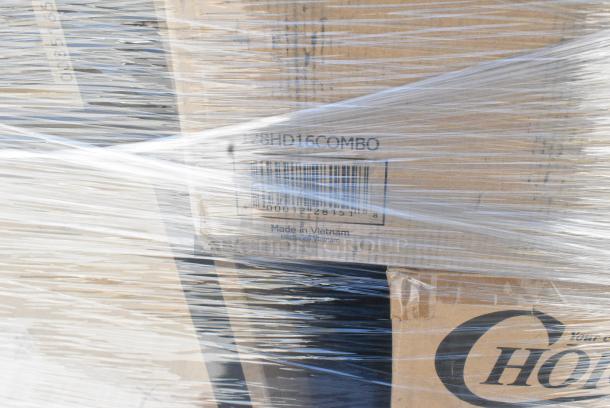 35 BRAND NEW SCRATCH AND DENT! Items Including 966UPWIDEKFT OneUp by Choice Kraft 2-Ply Wide Interfold 6 1/2" x 8 1/2" Dispenser Napkin - 6000/Case, 128HD16COMBO Choice Heavy Duty 16 oz. Microwavable Translucent Plastic Deli Container and Lid Combo Pack - 240/Case, 500TO883 Choice 8" x 8" x 3" Microwaveable 1-Compartment Black / Clear Plastic Hinged Container - 100/Case, 394365L Noble Products Powder-Free Disposable Clear Vinyl Gloves for Foodservice - Large - 1000/Case, 130TOSL5430 Choice 6 3/4" x 4 3/4" x 8 1/2" 3 Mil Clear Medium-Duty Polypropylene Soft Loop Handled Bag - 200/Case, 127RD32BULK Choice 32 oz. Customizable Microwavable Translucent Round Deli Container - 500/Case, 130LID12 Visions 12" Clear PET Plastic Round Catering Tray High Dome Lid - 25/Case, 500MF963B1C Visions 12" Clear PET Plastic Round Catering Tray High Dome Lid - 25/Case, Corrugated 8" Circles, 127P325C Choice 3.25 oz. Clear Plastic Souffle Cup / Portion Cup - 2500/Case. 35 Times Your Bid! - Image 7 of 17
