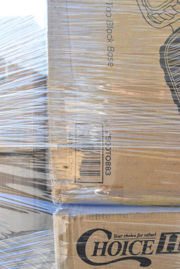 35 BRAND NEW SCRATCH AND DENT! Items Including 966UPWIDEKFT OneUp by Choice Kraft 2-Ply Wide Interfold 6 1/2" x 8 1/2" Dispenser Napkin - 6000/Case, 128HD16COMBO Choice Heavy Duty 16 oz. Microwavable Translucent Plastic Deli Container and Lid Combo Pack - 240/Case, 500TO883 Choice 8" x 8" x 3" Microwaveable 1-Compartment Black / Clear Plastic Hinged Container - 100/Case, 394365L Noble Products Powder-Free Disposable Clear Vinyl Gloves for Foodservice - Large - 1000/Case, 130TOSL5430 Choice 6 3/4" x 4 3/4" x 8 1/2" 3 Mil Clear Medium-Duty Polypropylene Soft Loop Handled Bag - 200/Case, 127RD32BULK Choice 32 oz. Customizable Microwavable Translucent Round Deli Container - 500/Case, 130LID12 Visions 12" Clear PET Plastic Round Catering Tray High Dome Lid - 25/Case, 500MF963B1C Visions 12" Clear PET Plastic Round Catering Tray High Dome Lid - 25/Case, Corrugated 8" Circles, 127P325C Choice 3.25 oz. Clear Plastic Souffle Cup / Portion Cup - 2500/Case. 35 Times Your Bid! - Image 8 of 17
