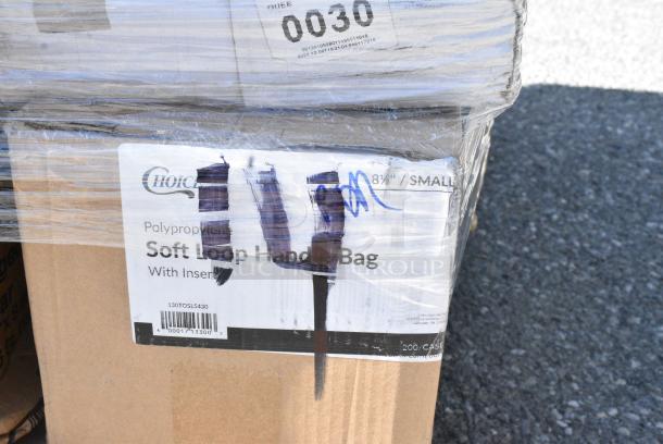 35 BRAND NEW SCRATCH AND DENT! Items Including 966UPWIDEKFT OneUp by Choice Kraft 2-Ply Wide Interfold 6 1/2" x 8 1/2" Dispenser Napkin - 6000/Case, 128HD16COMBO Choice Heavy Duty 16 oz. Microwavable Translucent Plastic Deli Container and Lid Combo Pack - 240/Case, 500TO883 Choice 8" x 8" x 3" Microwaveable 1-Compartment Black / Clear Plastic Hinged Container - 100/Case, 394365L Noble Products Powder-Free Disposable Clear Vinyl Gloves for Foodservice - Large - 1000/Case, 130TOSL5430 Choice 6 3/4" x 4 3/4" x 8 1/2" 3 Mil Clear Medium-Duty Polypropylene Soft Loop Handled Bag - 200/Case, 127RD32BULK Choice 32 oz. Customizable Microwavable Translucent Round Deli Container - 500/Case, 130LID12 Visions 12" Clear PET Plastic Round Catering Tray High Dome Lid - 25/Case, 500MF963B1C Visions 12" Clear PET Plastic Round Catering Tray High Dome Lid - 25/Case, Corrugated 8" Circles, 127P325C Choice 3.25 oz. Clear Plastic Souffle Cup / Portion Cup - 2500/Case. 35 Times Your Bid! - Image 10 of 17
