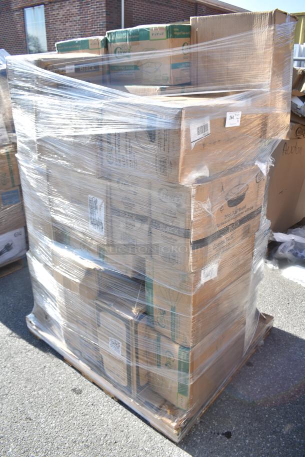 35 BRAND NEW SCRATCH AND DENT! Items Including 500CC24 Choice Clear PET Customizable Plastic Cold Cup - 24 oz. - 600/Case, 500L1020BHT Choice Black Hot Paper Cup Travel Lid with Hinged Tab for 10-24 oz. Standard Cups and 8 oz. Squat Cups - 1000/Case, 129MCR16B Choice 16 oz. Black 6 1/4" Round Microwavable Heavy Weight Container with Lid - 150/Case, 395TO991 EcoChoice 9" x 9" x 3" Compostable No PFAS Added Bamboo / Bagasse 1 Compartment Take-Out Box - 200/Case, 500L1020BHT Choice Black Hot Paper Cup Travel Lid with Hinged Tab for 10-24 oz. Standard Cups and 8 oz. Squat Cups - 1000/Case, 128HD12COMBO Choice Heavy Duty 12 oz. Microwavable Translucent Plastic Deli Container and Lid Combo Pack - 240/Case. 35 Times Your Bid! - Image 3 of 16