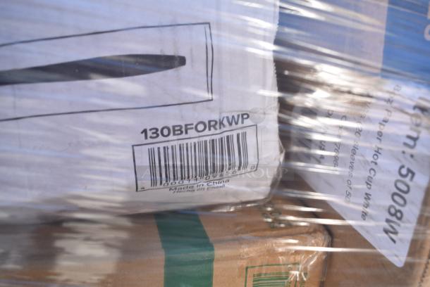 30 BRAND NEW SCRATCH AND DENT! Items Including 347RP10WHSS Visions Wave 10" White Plastic Plate - 144/Case, 130BFORKWP Choice Individually Wrapped Medium Weight Black Polypropylene Plastic Fork - 1000/Case, 500CC24HD 24 oz. Plastic Cold Cup - Designed for Use Without Lids - 600/Case, 3 130BFORK Choice Individually Wrapped Medium Weight Black Polypropylene Plastic Fork - 1000/Case, Choice Poly Gloves, 129MCR16B Choice 16 oz. Black 6 1/4" Round Microwavable Heavy Weight Container with Lid - 150/Case, Choice Deli Sheet. 30 Times Your Bid! - Image 7 of 19