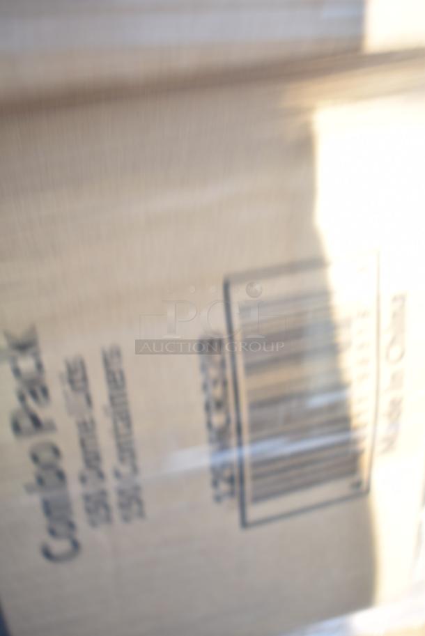 38 BRAND NEW SCRATCH AND DENT! Items Including 4 612LOB225LBC Choice 2.25 lb. Oblong Foil Take-Out Container with Board Lid - 250/Case, 347RP10BKSS Visions Wave 10" Black Plastic Plate - 144/Case, 50012CAFE Choice 12 oz. Café Print Poly Paper Hot Cup - 1000/Case, Dinnerware Set, 50012W CUP 12oz PAP HOT WHITE 1M LID 500L1020B/W, 612FS7800 Choice Full Size Foil Steam Table Pan Medium 2 3/16" Depth - 50/Case, 129MCR32B Choice 32 oz. Black Round Microwavable Heavy Weight Container with Lid 7 1/4" - 150/Case, 128HD8COMBO Choice Heavy Duty 8 oz. Microwavable Translucent Plastic Deli Container and Lid Combo Pack - 240/Case, 500MF883W3C Choice 8" x 8" 3-Compartment Microwaveable White Mineral-Filled Plastic Hinged Take-Out Container - 150/Case, 347RP10WHSLV Visions 10" White Plastic Plate with Silver Lattice Design - 120/Case. 38 Times Your Bid! - Image 15 of 20