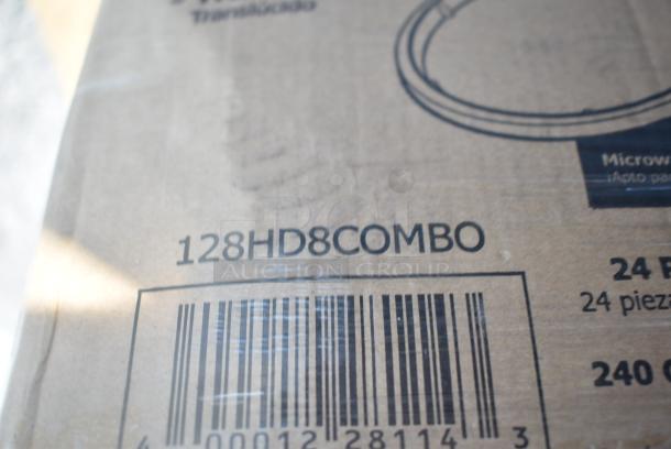 38 BRAND NEW SCRATCH AND DENT! Items Including 4 612LOB225LBC Choice 2.25 lb. Oblong Foil Take-Out Container with Board Lid - 250/Case, 347RP10BKSS Visions Wave 10" Black Plastic Plate - 144/Case, 50012CAFE Choice 12 oz. Café Print Poly Paper Hot Cup - 1000/Case, Dinnerware Set, 50012W CUP 12oz PAP HOT WHITE 1M LID 500L1020B/W, 612FS7800 Choice Full Size Foil Steam Table Pan Medium 2 3/16" Depth - 50/Case, 129MCR32B Choice 32 oz. Black Round Microwavable Heavy Weight Container with Lid 7 1/4" - 150/Case, 128HD8COMBO Choice Heavy Duty 8 oz. Microwavable Translucent Plastic Deli Container and Lid Combo Pack - 240/Case, 500MF883W3C Choice 8" x 8" 3-Compartment Microwaveable White Mineral-Filled Plastic Hinged Take-Out Container - 150/Case, 347RP10WHSLV Visions 10" White Plastic Plate with Silver Lattice Design - 120/Case. 38 Times Your Bid! - Image 16 of 20