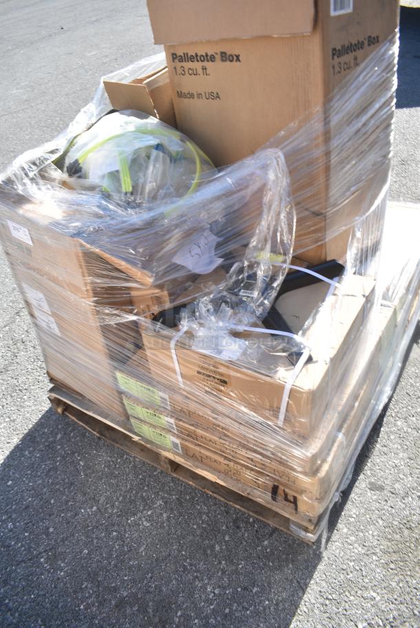 25 BRAND NEW SCRATCH AND DENT! Items Including 164TB2222 Lancaster Table & Seating 22" x 22" Cross Cast Iron Table Base Plate, Flat Auto Adjust, 164TCOLROD25 Lancaster Table & Seating 25 3/16" Standard Height Table Base Column and Rod, Noble Lemon Lance Disinfectant. 25 Times Your Bid! - Image 4 of 13