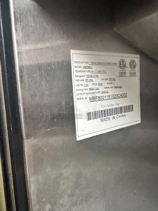 Excellent Condition Atosa MBF8001 Stainless Steel Reach-In Freezer – Tested & Working! - Image 8 of 8