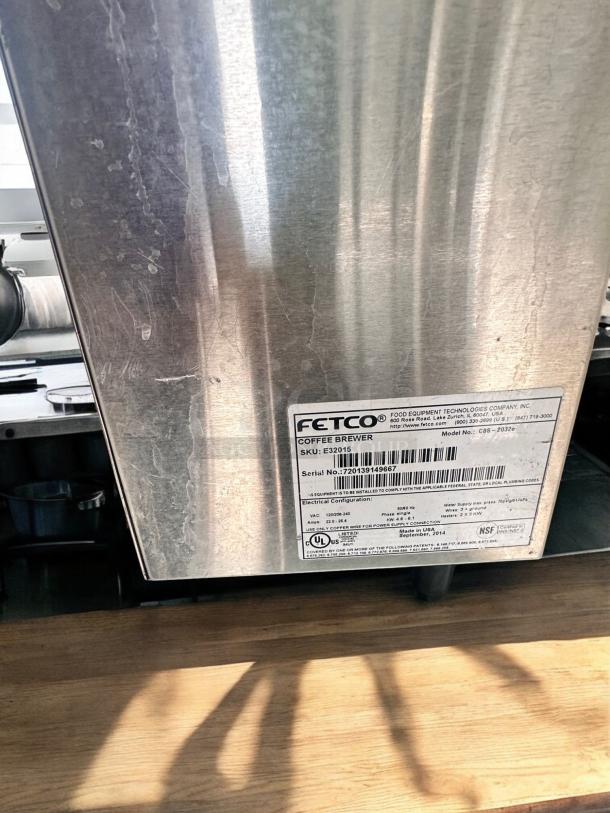Excellent Condition FETCO CBS-2032E Commercial Coffee Brewer – Tested & Working! - Image 7 of 8