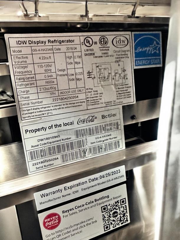 Excellent Condition IDW Display Refrigerator 115Volt – Tested & Working! - Image 8 of 8