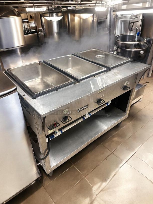 Excellent Condition Commercial Stainless Steel 3-Well Steam Table – Tested & Working! - Image 3 of 4