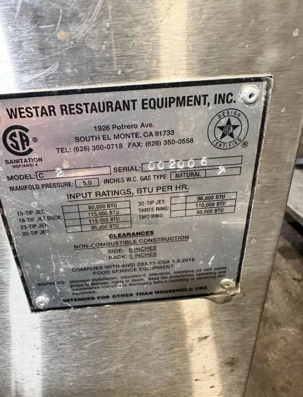 Excellent Condition Westar Restaurant Equipment 2-Burner Range – Fully Tested & Working! - Image 13 of 13