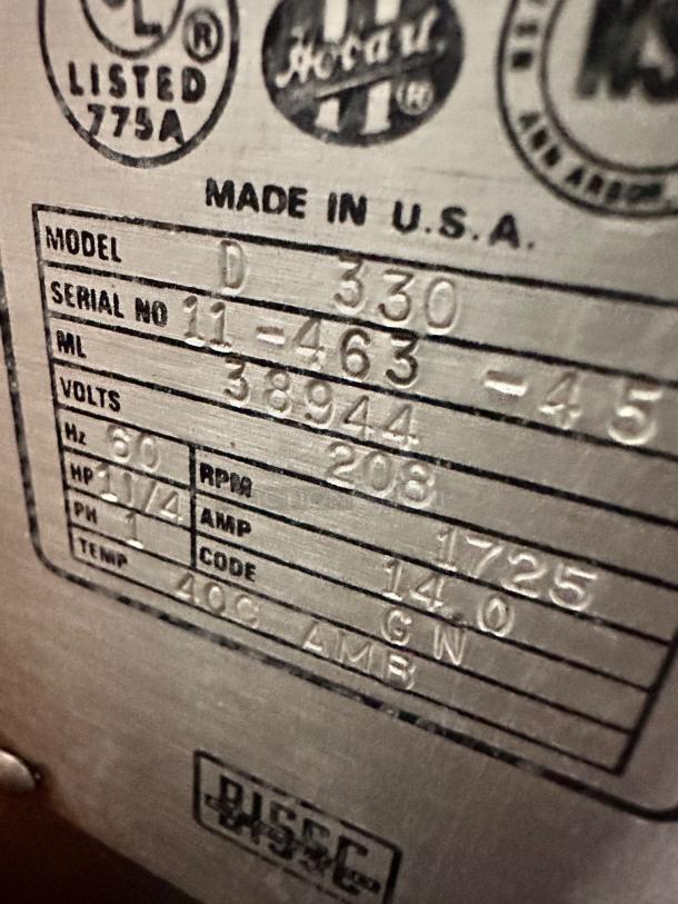 Outstanding Hobart D-330 30Qt Commercial Mixer – Tested & Working! - Image 10 of 10