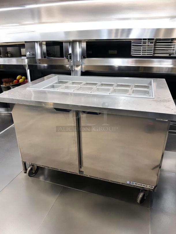 Excellent Condition Beverage-Air SPE48-18M Refrigerated Prep Table – Tested & Working! - Image 1 of 5