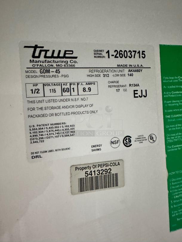 Excellent Condition True GDM-45 Double Glass Door Merchandising Refrigerator – Tested & Working! - Image 8 of 8