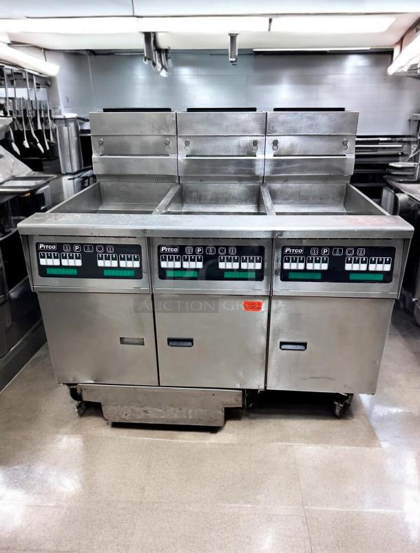 Excellent Condition Pitco Triple Well Commercial Deep Fryer – Tested & Working! - Image 2 of 9