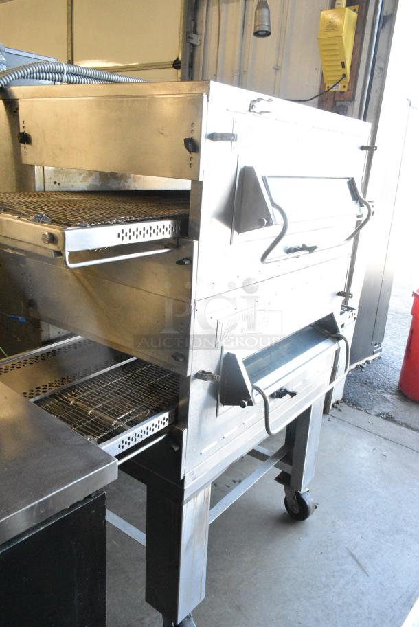 2 Middleby Marshall PS536R Stainless Steel Commercial Electric Powered Conveyor Pizza Ovens on Commercial Casters. 208/240 Volts, 3 Phase. 2 Times Your Bid! - Image 2 of 11