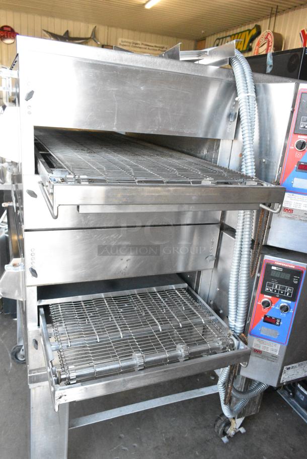 2 Middleby Marshall PS536R Stainless Steel Commercial Electric Powered Conveyor Pizza Ovens on Commercial Casters. 208/240 Volts, 3 Phase. 2 Times Your Bid! - Image 4 of 11